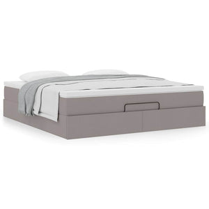 Ottoman Bett mit Matratze Taupe 180x200 cm