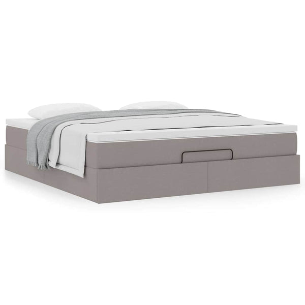 Ottoman Bett mit Matratze Taupe 180x200 cm