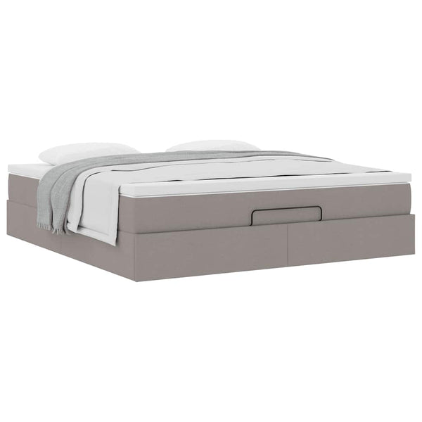 Ottoman Bett mit Matratze Taupe 180x200 cm