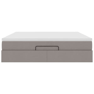 Ottoman Bett mit Matratze Taupe 180x200 cm