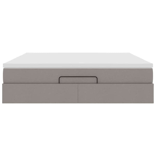 Ottoman Bett mit Matratze Taupe 180x200 cm