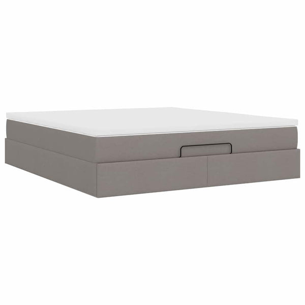Ottoman Bett mit Matratze Taupe 180x200 cm