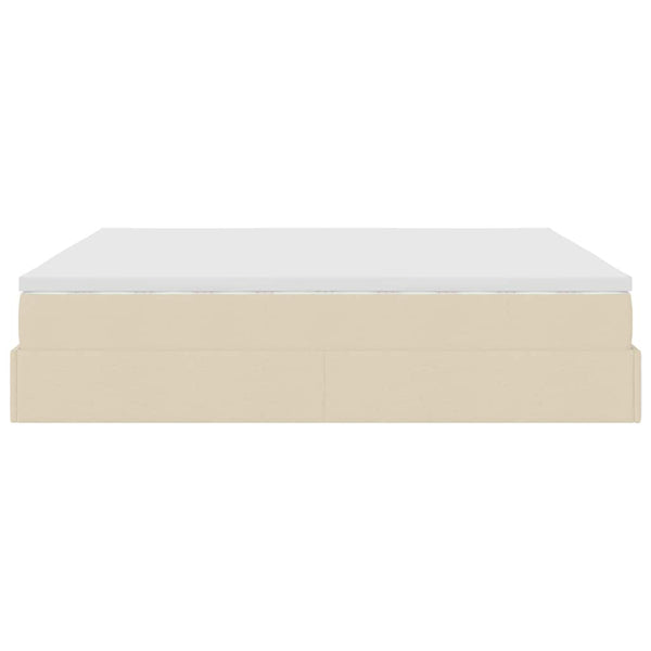 Ottoman Bett mit Matratze Creme 180x200 cm