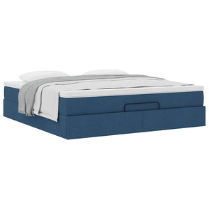 Ottoman Bett mit Matratze Blau 180x200 cm