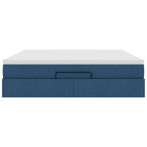 Ottoman Bett mit Matratze Blau 180x200 cm