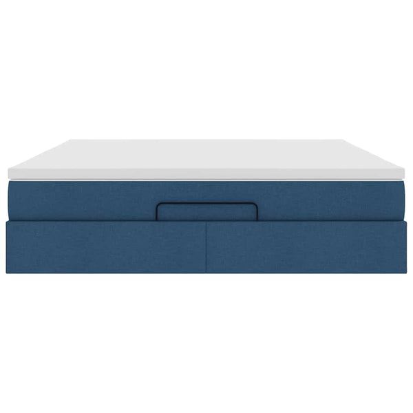 Ottoman Bett mit Matratze Blau 180x200 cm