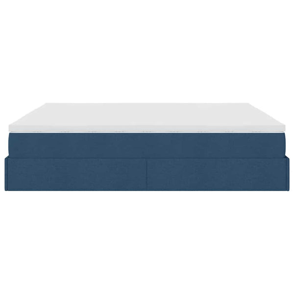 Ottoman Bett mit Matratze Blau 180x200 cm