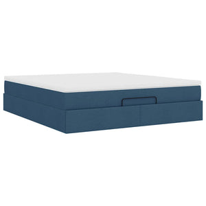 Ottoman Bett mit Matratze Blau 180x200 cm