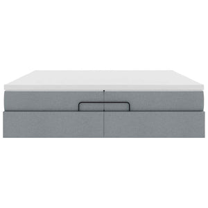 Ottoman Bett mit Matratzen 200x200 cm Hellgrau