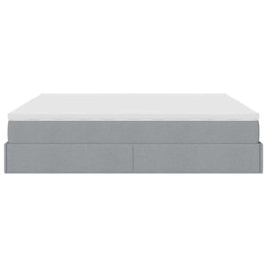 Ottoman Bett mit Matratzen 200x200 cm Hellgrau
