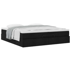 Ottoman Bett mit Matratzen Schwarz 200x200 cm