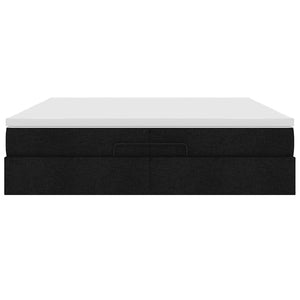 Ottoman Bett mit Matratzen Schwarz 200x200 cm