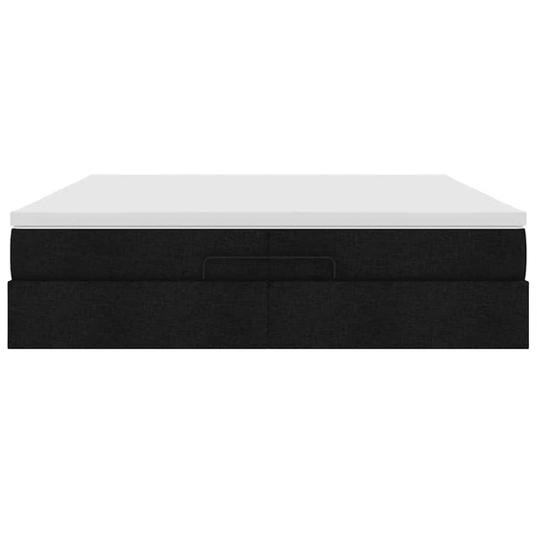 Ottoman Bett mit Matratzen Schwarz 200x200 cm