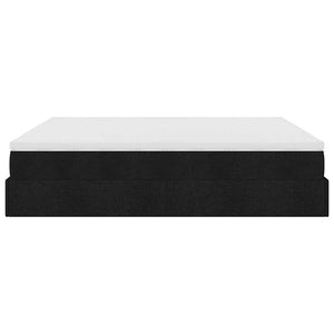 Ottoman Bett mit Matratzen Schwarz 200x200 cm