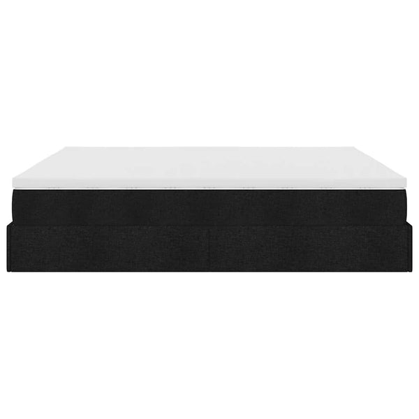 Ottoman Bett mit Matratzen Schwarz 200x200 cm