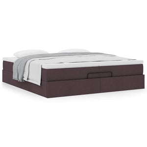 Ottoman Bett mit Matratzen Dunkelbraun 200x200 cm