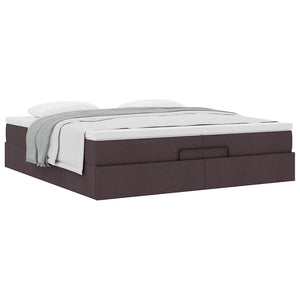 Ottoman Bett mit Matratzen Dunkelbraun 200x200 cm