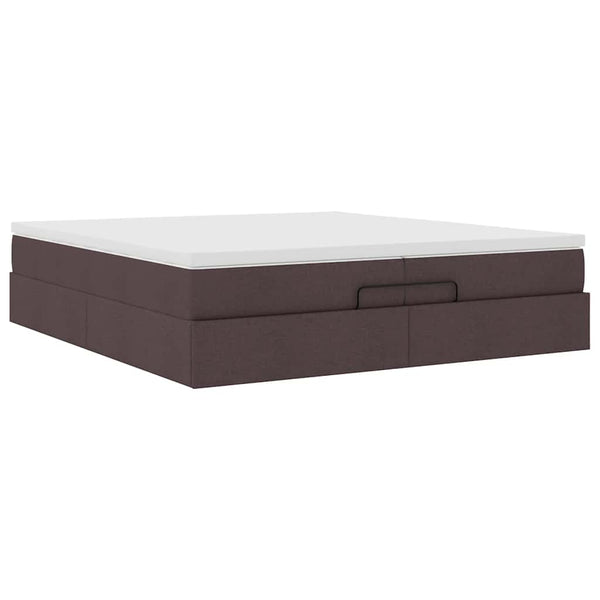 Ottoman Bett mit Matratzen Dunkelbraun 200x200 cm