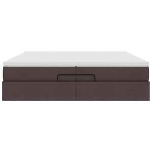 Ottoman Bett mit Matratzen Dunkelbraun 200x200 cm