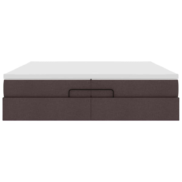 Ottoman Bett mit Matratzen Dunkelbraun 200x200 cm