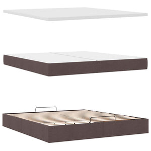 Ottoman Bett mit Matratzen Dunkelbraun 200x200 cm