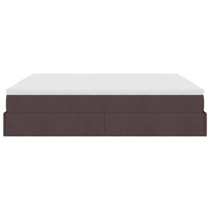Ottoman Bett mit Matratzen Dunkelbraun 200x200 cm