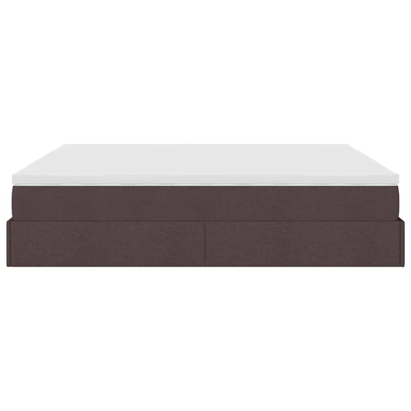 Ottoman Bett mit Matratzen Dunkelbraun 200x200 cm