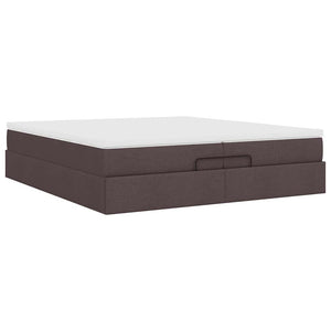 Ottoman Bett mit Matratzen Dunkelbraun 200x200 cm