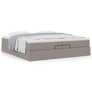 Ottoman Bett mit Matratzen Taupe 200x200 cm