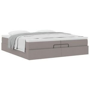 Ottoman Bett mit Matratzen Taupe 200x200 cm