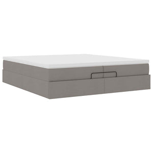 Ottoman Bett mit Matratzen Taupe 200x200 cm