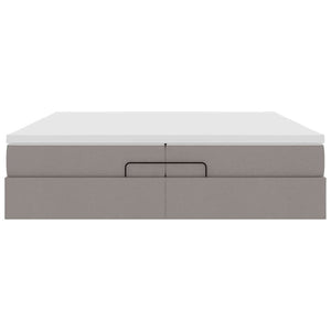 Ottoman Bett mit Matratzen Taupe 200x200 cm