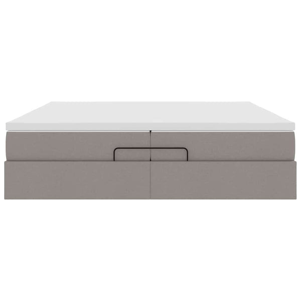 Ottoman Bett mit Matratzen Taupe 200x200 cm