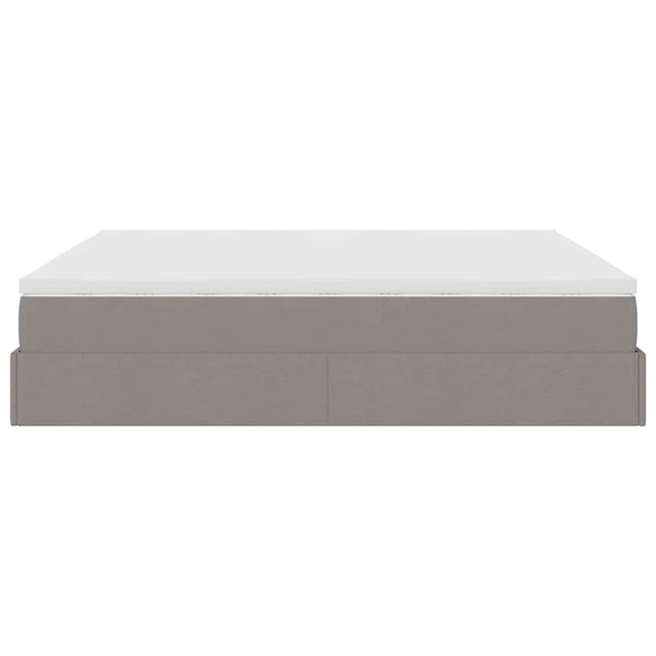 Ottoman Bett mit Matratzen Taupe 200x200 cm