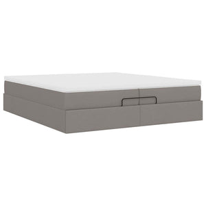 Ottoman Bett mit Matratzen Taupe 200x200 cm