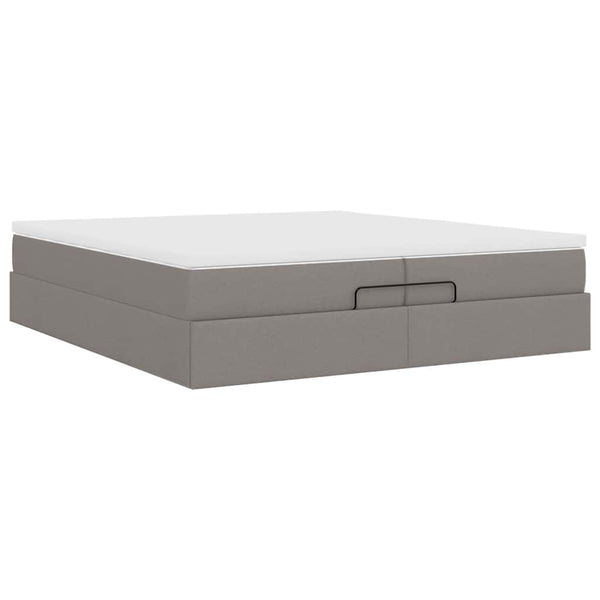 Ottoman Bett mit Matratzen Taupe 200x200 cm