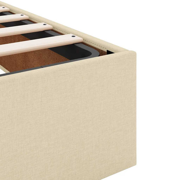 Ottoman Bett mit Matratzen Creme 200x200 cm