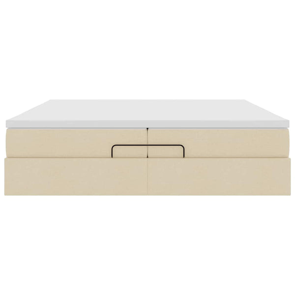 Ottoman Bett mit Matratzen Creme 200x200 cm