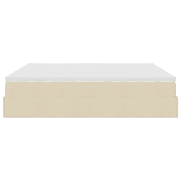 Ottoman Bett mit Matratzen Creme 200x200 cm