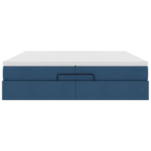 Ottoman Bett mit Matratzen Blau 200x200 cm