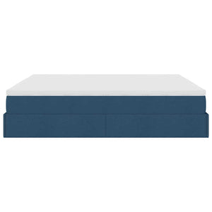 Ottoman Bett mit Matratzen Blau 200x200 cm