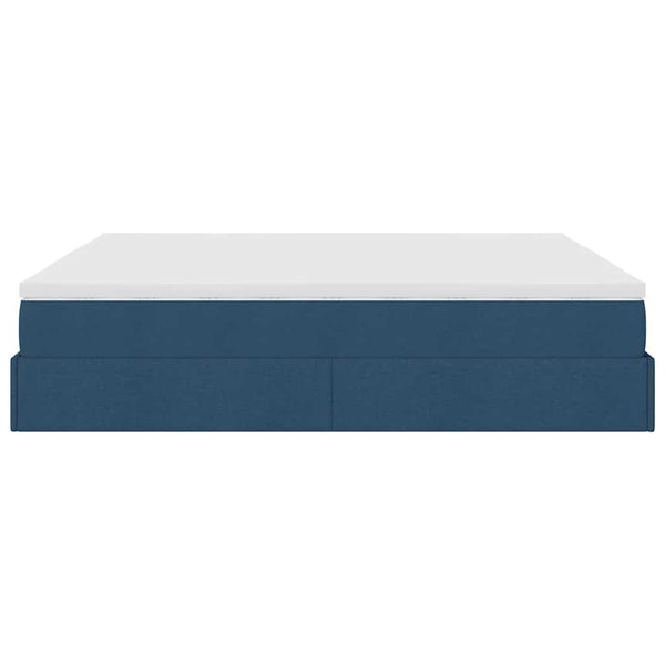 Ottoman Bett mit Matratzen Blau 200x200 cm