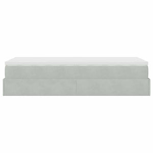 Ottomanbett mit Matratze Hellgrau 80x200 cm