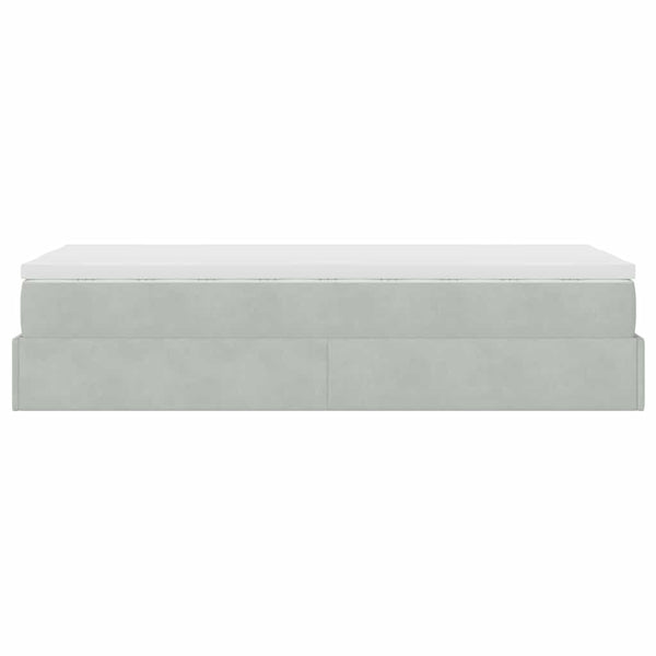 Ottomanbett mit Matratze Hellgrau 80x200 cm