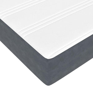 Ottoman Bett mit Matratze Dunkelgrau Samt 80x200