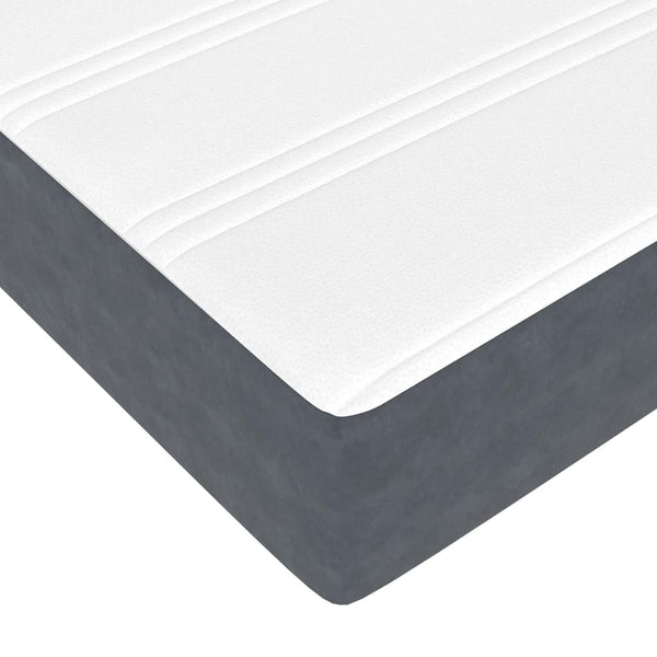 Ottoman Bett mit Matratze Dunkelgrau Samt 80x200