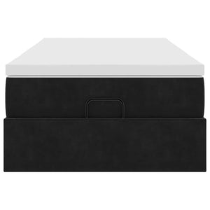 Ottoman Bett mit Matratze Schwarz 80x200 Samt