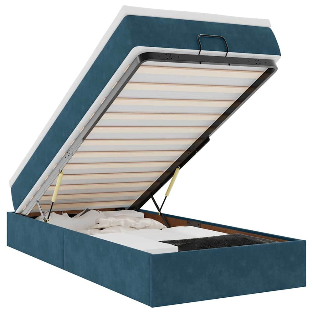 vidaXL Lit de repos avec matelas Bleu foncé 80x200 cm Velours