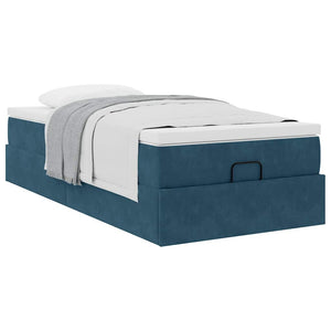 Ottoman Bett mit Matratze Dunkelblau 80x200 cm