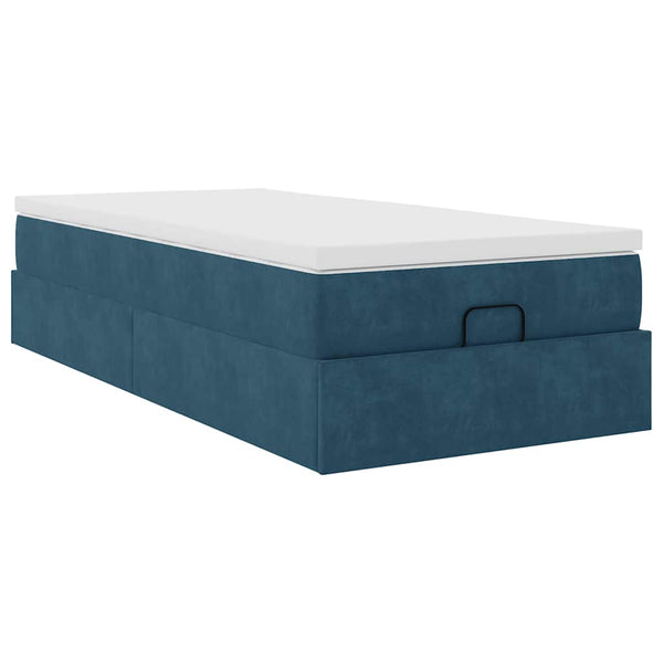 Ottoman Bett mit Matratze Dunkelblau 80x200 cm